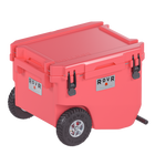 RovR RollR 60 Quart Wheeled Hard Cooler with Tow Handle - Coral-New RapidLock Latches create an airtight seal and offer fast, easy-to-use access to the party