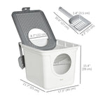 PawHut Enclosed Cat Litter Box with Scoop - White-Includes a scoop and a pull-out tray to maintain the litter box 