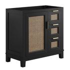 Modway Dixie 36" Solid Wood Bathroom Vanity Cabinet - Black-Solid Mahogany Wood
