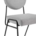 Modway Craft Upholstered Fabric Dining Side Chairs - Black/Light Grey-9