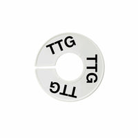 Eddie's Round Size Divider - French TTG - White Sizer with Black Print - 100 Pack-White plastic with black text