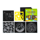 Art 101 Scratch Art Kit - 3 Pack-Each themed set includes four 10 inch x 10 inch scratch sheets with fun traceable designs