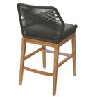 Modway Wellspring Outdoor Patio Teak and Rope Counter Stool - Gray Graphite-Removable Cushion