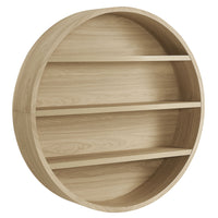 Modway Romy 47" Round Wall Book Shelf - Natural-Retro Circular Frame