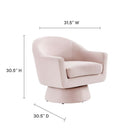 Modway Astral Performance Velvet Fabric and Wood Swivel Chair - Pink-Performance Velvet Fabric