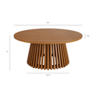 Modway Lane 39" Round Outdoor Teak Wood Coffee Table - Natural-39 Inch Slatted Round Tabletop