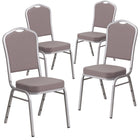 Flash Furniture HERCULES Series Crown Back Stacking Banquet Chairs with Grey Dot Fabric & Silver Frame - 4 Pack-Set of 4 Multipurpose Banquet Chairs