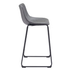 Zuo Smart Barstool - Charcoal - Set of 2-3 year limited warranty