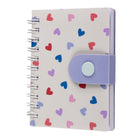 Pep Rally Mini Snap Notebook - 3.07" W x 4.13" H - 44 Sheets - Hearts-Secure snap closure