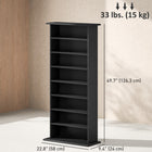HOMCOM Slim Media Storage Cabinet - Black-Strong particleboard frame with a melamine surface for easy cleaning