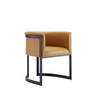 Manhattan Comfort Corso 26.38" Modern Faux Leather Upholstered Dining Chair - Tan-Unique Legs Frame the Item from Top to Bottom