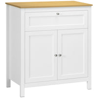 HOMCOM 31.5" L Storage Cabinet - White-A 2-tier cabinet and drawer keep your belongings organized