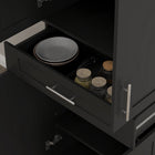 HOMCOM 72" H Modern Kitchen Pantry Cabinet with Shelves - Black-Anti-tip design 