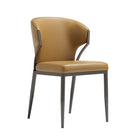 Manhattan Comfort Kirsten 20.5" Modern Leatherette Upholstered Dining Chair - Camel - Set of 4-Plush, Foam-Filled Seat for Lasting Comfort