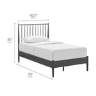 Modway Adair Spindle Metal Twin Platform Bed - Charcoal-Iron Metal Construction