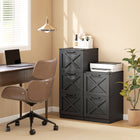 HOMCOM 2-Drawer  Filing Cabinet - Black-Built from robust particleboard with an anti-tip kit for added stability
