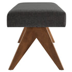 Modway Lyra 47" Fabric Upholstered Bench - Dark Grey-Versatile Design