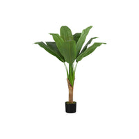 Monarch Specialties 43" Artificial Indoor Banana Tree - Floor - Black Pot-43" tall indoor artificial banana tree with 10 adjustable green leaves in a 5" black pot