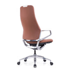 DecentLiving Full Height-Back Office Chair - Brown-Arm rests and back recline simultaneously