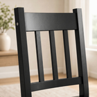 HOMCOM Kitchen Chairs with Pine Slat Back Wood Frame - Black - 2 Pack-Foot pads to gently protect floor