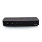 C2G USB-C 11-in-1 Hybrid DisplayLink Triple 4K Docking Station - Black-Battery labeled front USB-A and USB-C ports support BC 1.2 for enhanced mobile charging and quick data transferring up to 10Gbps