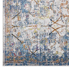 Modway Minu Distressed Floral Lattice Area Rug - 8 ft W x 10 ft L - Light Blue Yellow/Orange-100% Polypropylene
