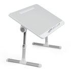 ShoppingAll Adjustable Portable Foldable Lap Desk with Tablet Slot and Drawer - Silver-Convenient Storage: Features a side drawer to neatly store your accessories, along with a detachable and movable device ledge.