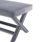 Manhattan Comfort Abigail 42.12" Mid-Century Modern Velvet Upholstered Ottoman Bench - Grey-Stylish X-Crossed Legs