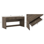Manhattan Comfort Novara 60" Contemporary 2-Drawer Writing Desk - Jacobean Walnut-Textured Drawer Fronts: Vertical fluted detailing adds visual interest and a refined, modern look