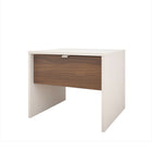 Nexera Axel Nightstand With 1-Drawer - White & Walnut-1 drawer on solid metal slides