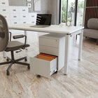 Ceha Canada 3-Drawer Metal Pedestals - Signal White-DURABLE CONSTRUCTION: Crafted from steel with a scratch-resistant finish, this filing cabinet ensures long-lasting durability