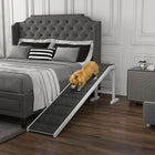 PawHut 74" L Pet Ramp with Non-slip Carpet - White-Also a good decoration for your room 