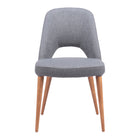 Zuo Leith Dining Chair - Grey - Set of 2-Comfy and durable polyester fabric