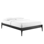 Modway June Wood Queen Platform Bed Frame - Black-Rubberwood Legs