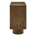 Modway Lumo 2-Door Curved Wood Accent Cabinet - Walnut-Assembly Required
