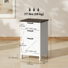 HOMCOM 3 Drawer Vertical Filing Cabinet with Silent Slides - Distressed White-Smooth drawer slides for silent and smooth function 