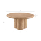 Modway Tori 31" Indoor/Outdoor Round Coffee Table - Oak-Faux Wood Finish