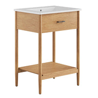 Modway Zaire 24" Bathroom Vanity - Natural/White-MDF and Rubberwood
