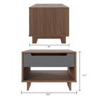 Nexera Barista Nightstand with 1-Drawer And Folding Door - Walnut & Charcoal-5