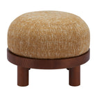 Zuo Gome Ottoman - Oat Yellow-Rubber feet help prevent floor scratches