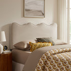 Modway Athena Stain-Resistant Performance Velvet Queen Size Headboard - Almond-Dense Foam Padding