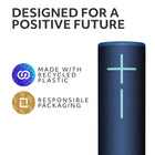 Ultimate Ears BOOM 4 Portable Waterproof Bluetooth Speaker - Blue-The plastic parts in the Ultimate Ears BOOM 4 wireless Bluetooth speaker include a minimum of 52% post-consumer recycled plastic by weight