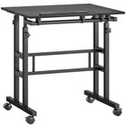 HOMCOM 27.6" Stand Up Desk with Tilting Desktop - Black-Adjusts from 27.8"-47.2", easily switching from sitting to standing