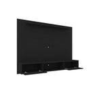 Manhattan Comfort Liberty 70.86" Mid-Century Modern Floating Entertainment Center - Black-Includes 2 Media Holes for Wire and Cable Management