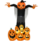 HOMCOM 9' Inflatables Pumpkin Ghost Halloween Decoration-The pumpkin ghost with pumpkins brings a cohesive Halloween display together 