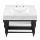 Modway Gridiron 36" Bathroom Vanity - White/Black-Artificial Marble Sink