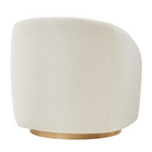 Modway Holland Swivel Chenille Fabric Armchair - Cream-Non-Marking Glides