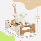 Qaba 5-in-1 Toddler Rocking Horse with Balance Board - Brown-Wonderful gift that promotes active play and imagination for ages 1-6 