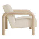 Modway Sereno Boucle Accent Chair - Cream Oak-Non-Marking Floor Glides