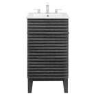 Modway Render 18" Bathroom Vanity Cabinet - Charcoal/White-Integrated Countertop